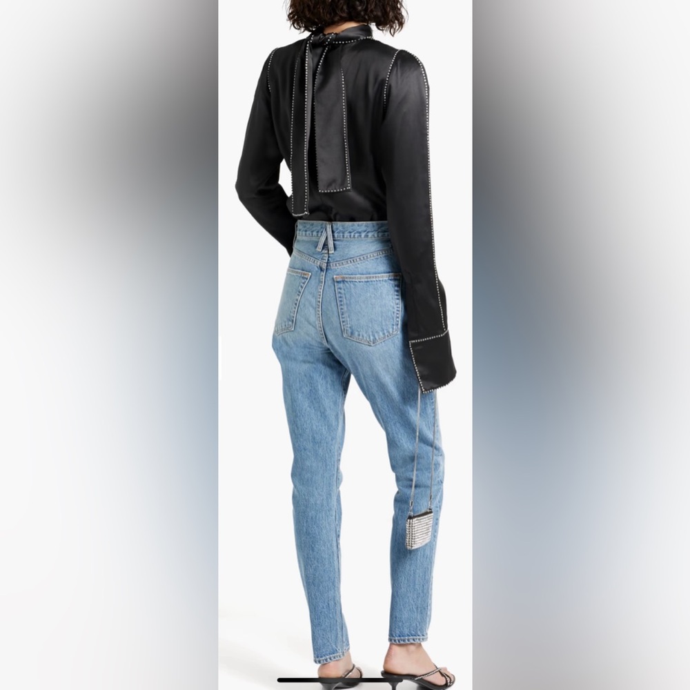 NWT SLVRLAKE denim high rise size 27 Beatnik style Salton Sea color - Picture 3 of 10